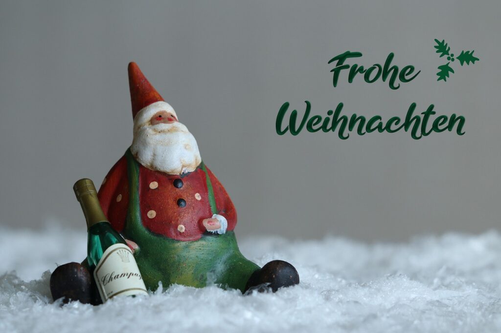 christmas, frohe weihnachten, nature, santa claus, figure, decoration, snow, champagne, deco, greeting card, christmas card, christmas wish, advent, december, merry christmas to all, public holidays